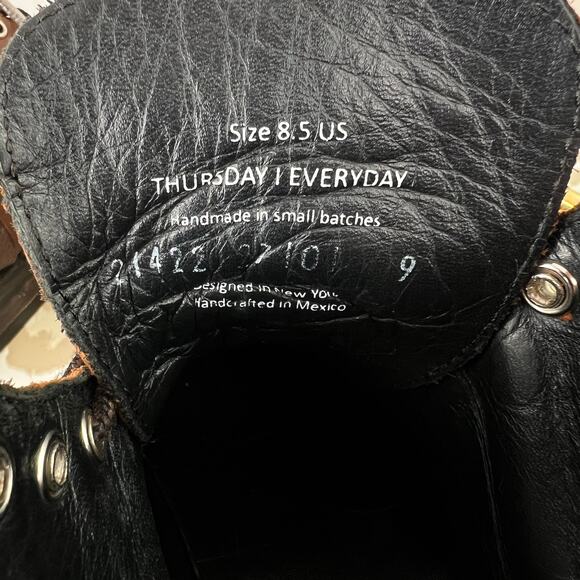 THURSDAY Boot Co. Men's Captain Brown Leather Lace-Up Boots Size 8.5199 - Picture 12 of 12